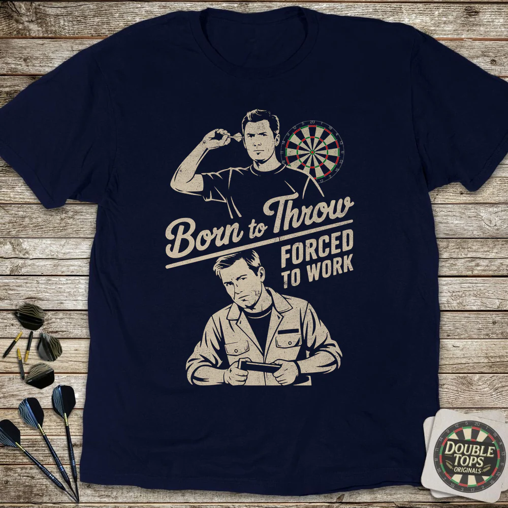 Born To Throw Forced To Work T-Shirt - Image 3