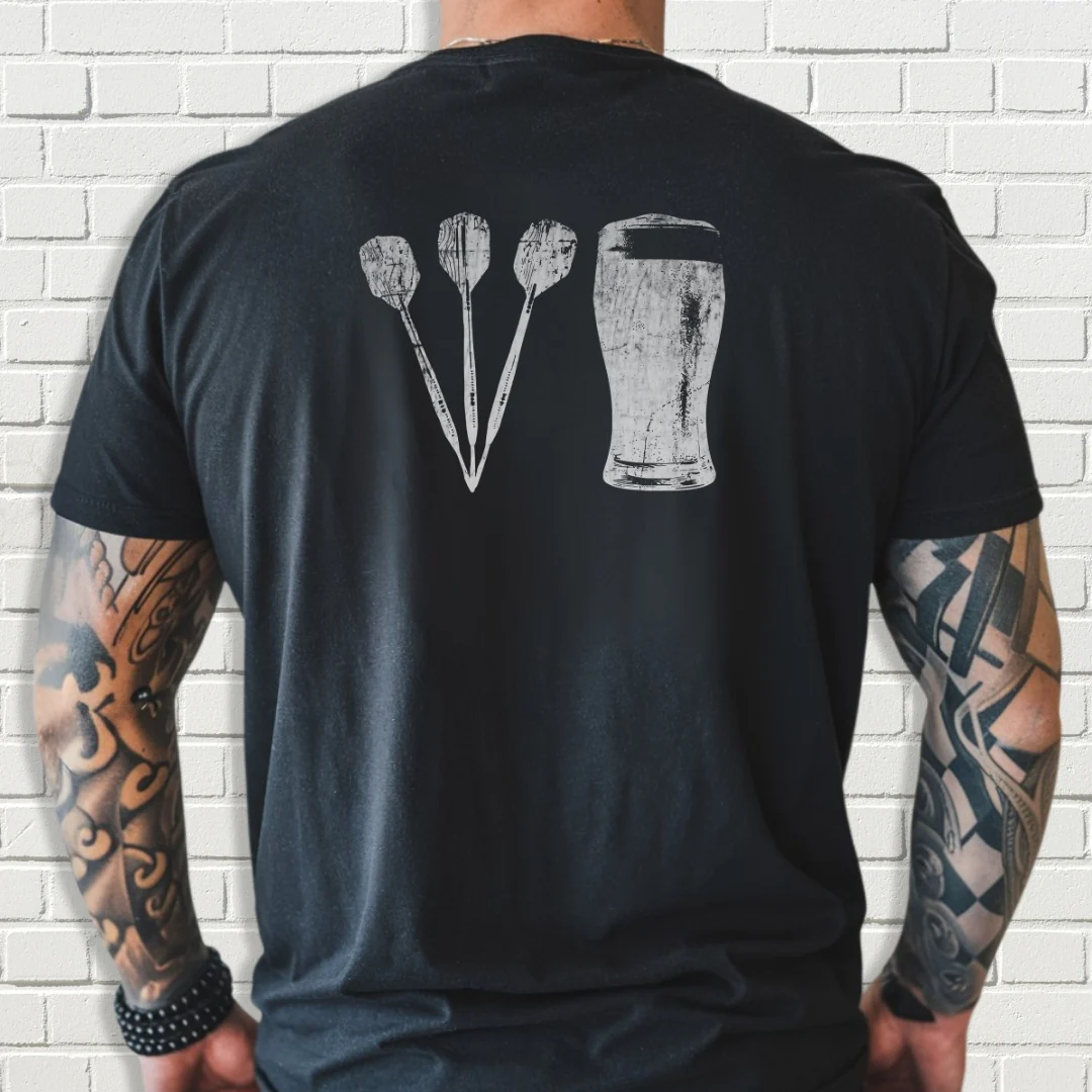 Custom Team Shirt - Darts And Beer All White - Image 3