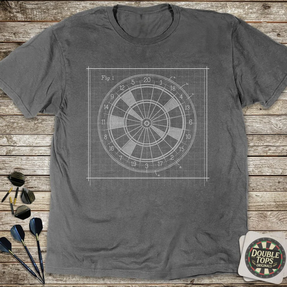 Dartboard Blueprint T-Shirt - Image 3