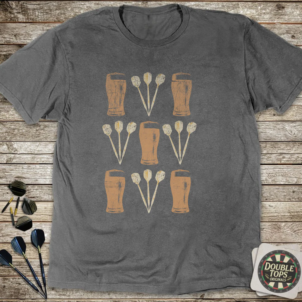 Darts And Beer Grid T-Shirt - Image 2