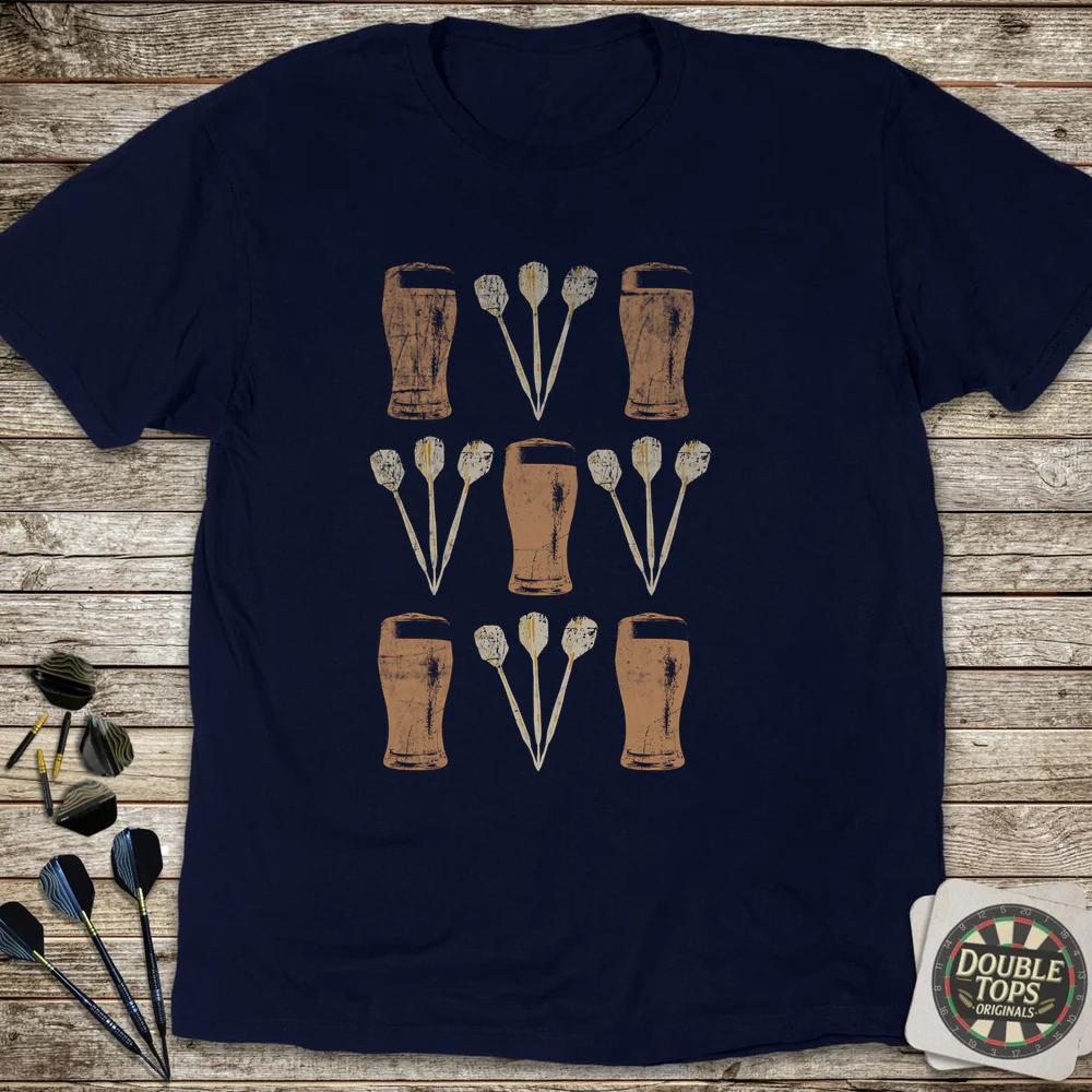 Darts And Beer Grid T-Shirt - Image 3