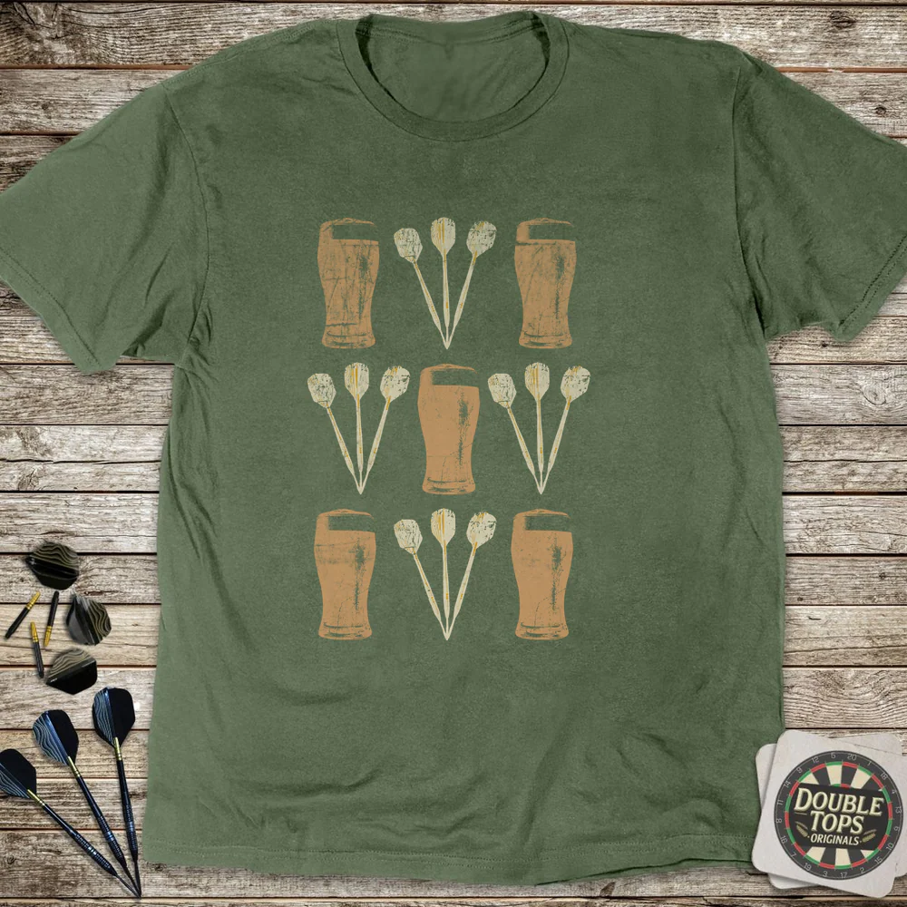 Darts And Beer Grid T-Shirt - Image 4