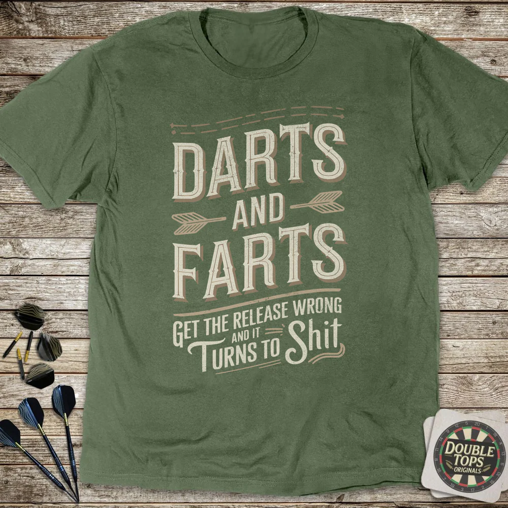 Darts And Farts Release T-Shirt - Image 4