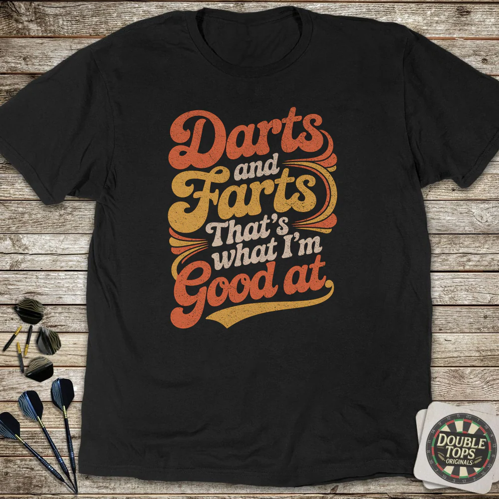 Darts And Farts Retro T-Shirt - Image 2