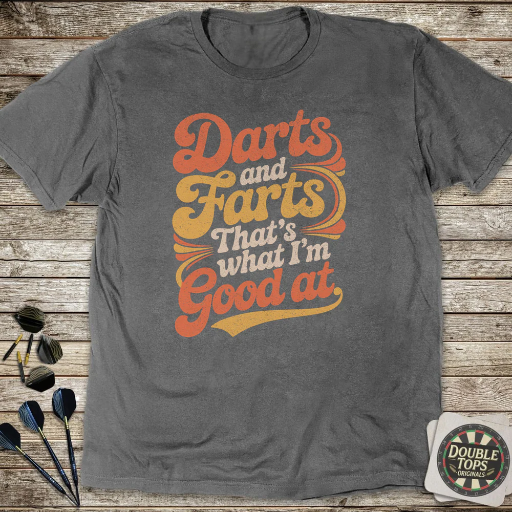 Darts And Farts Retro T-Shirt - Image 3