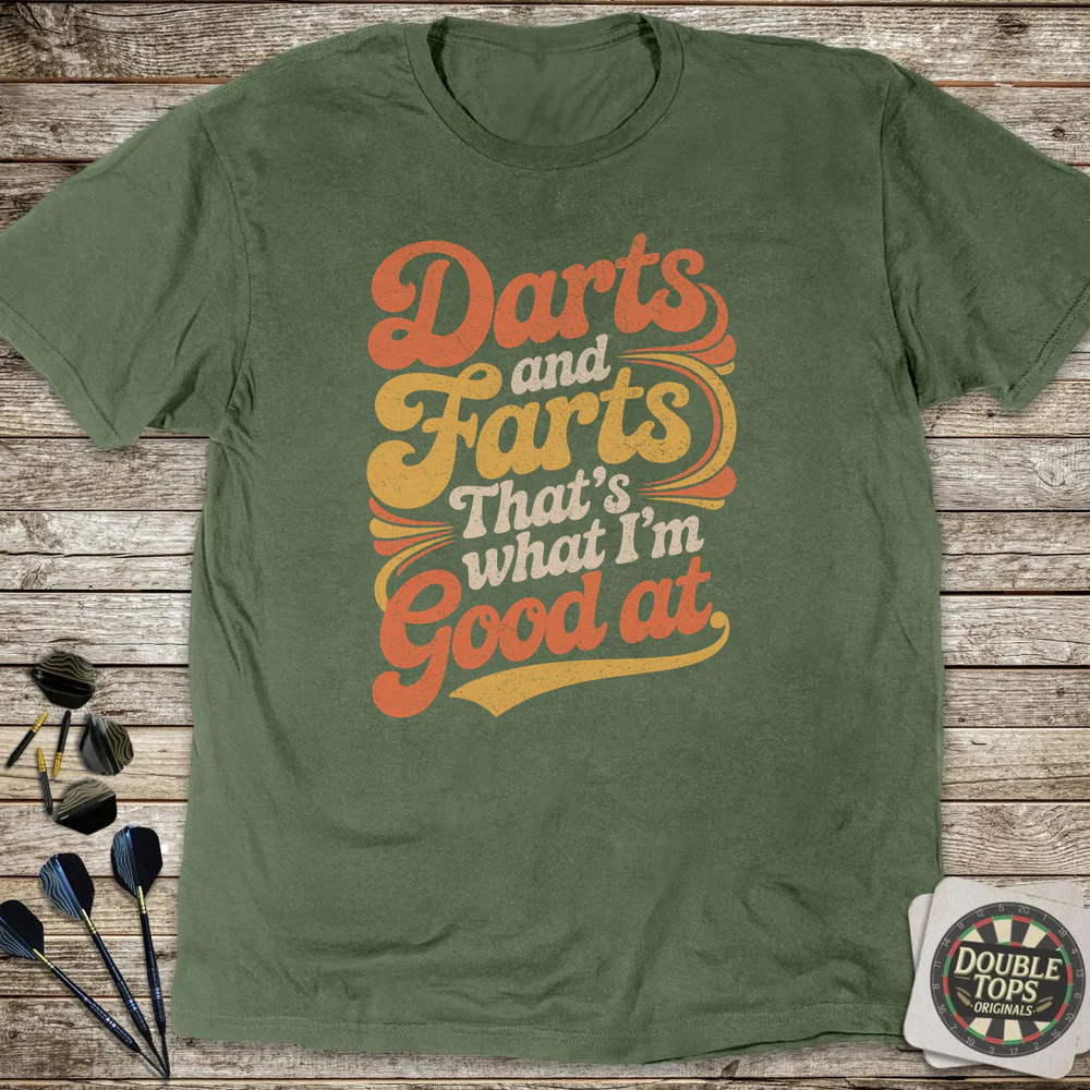 Darts And Farts Retro T-Shirt - Image 4