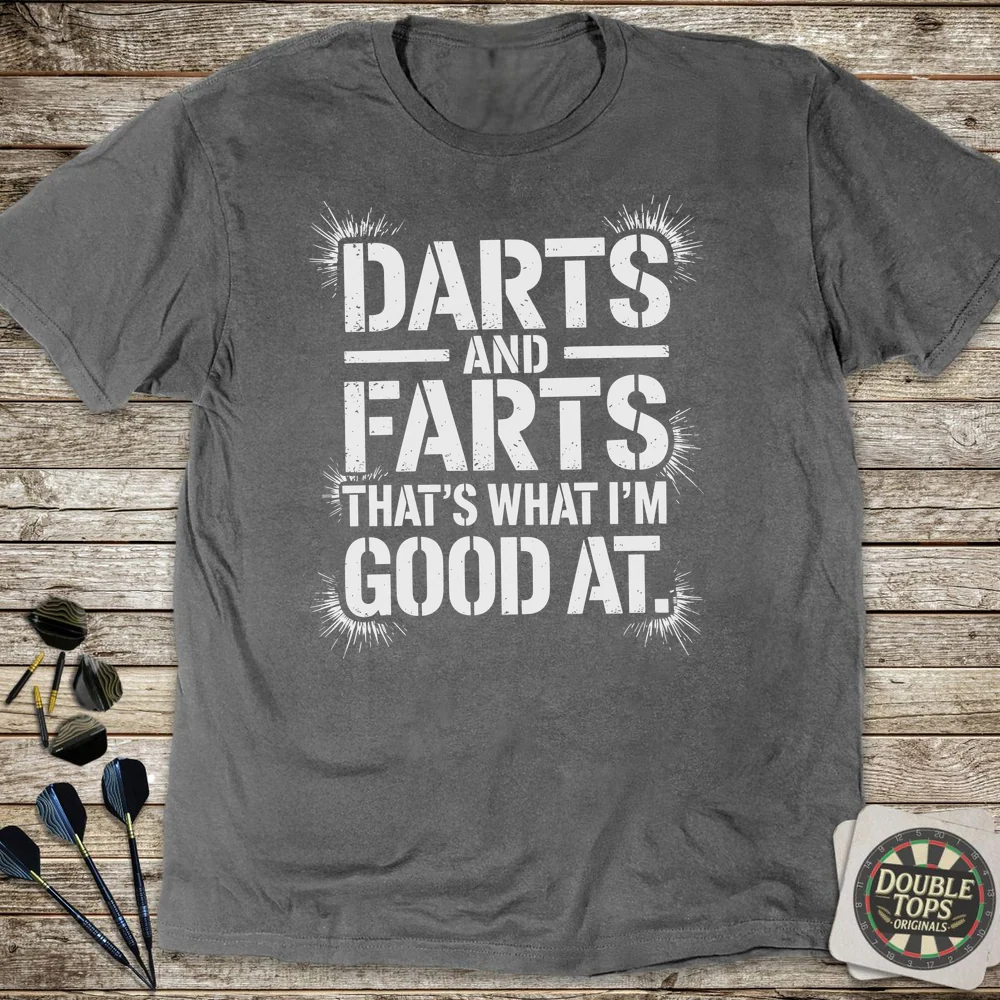 Darts And Farts Stencil T-Shirt - Image 3