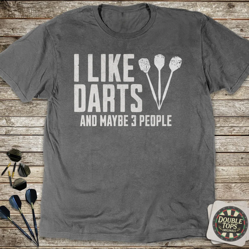I Like Darts And Maybe Three People T-Shirt - Image 2