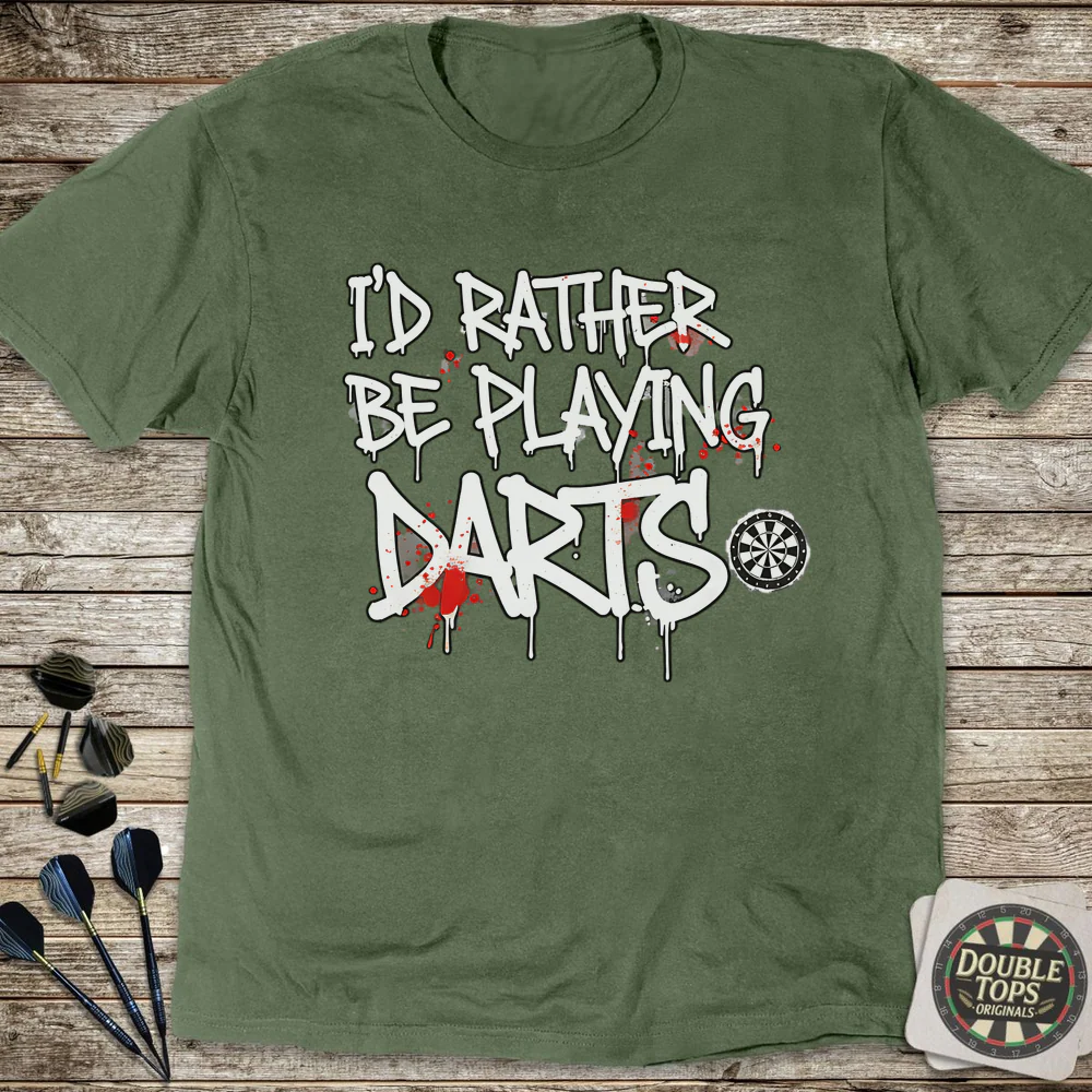 I'd Rather Be Playing Darts T-Shirt - Image 4