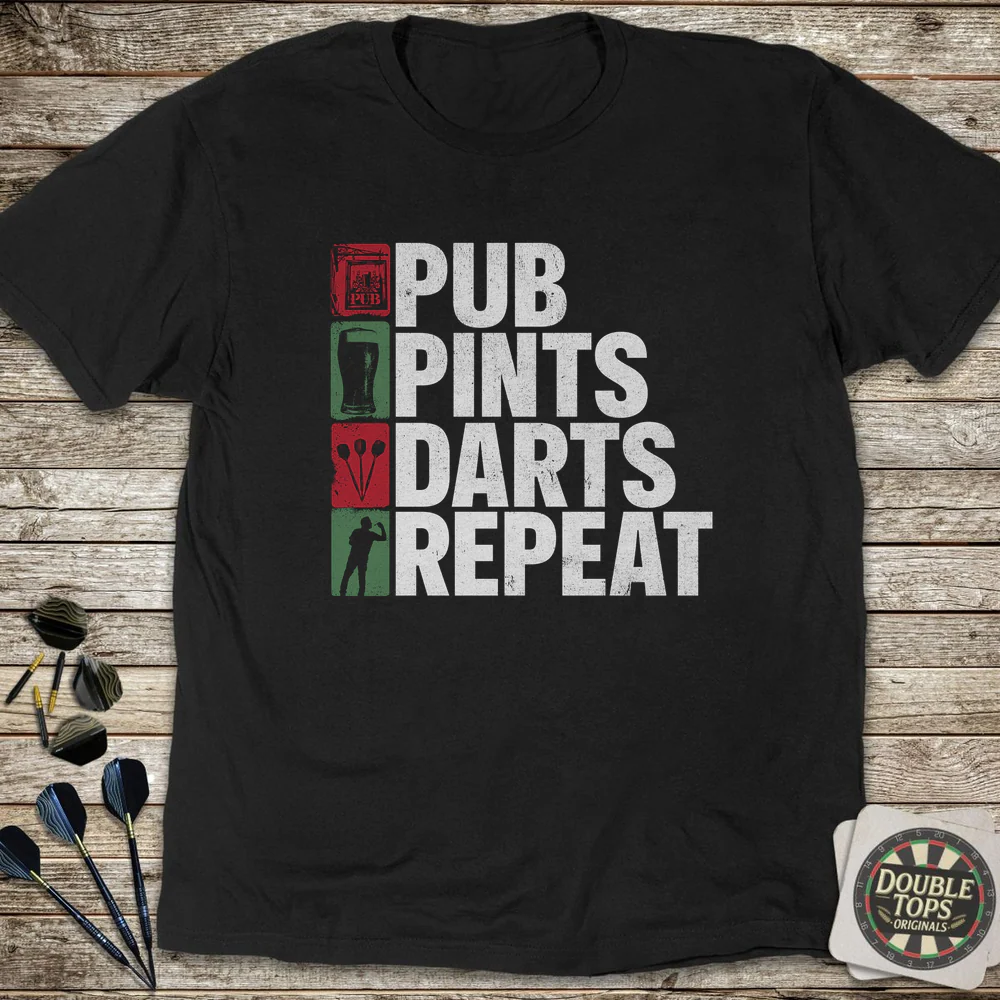 Pub Pints Darts Repeat T-Shirt