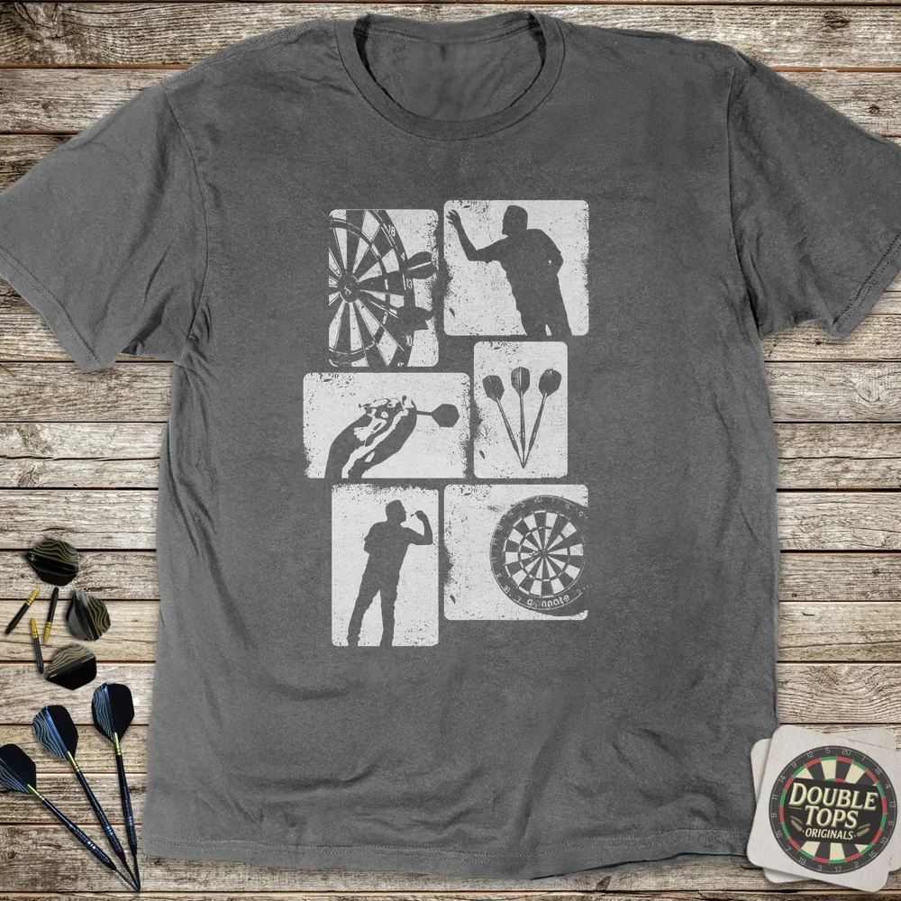 Retro Darts All White T-Shirt - Image 2