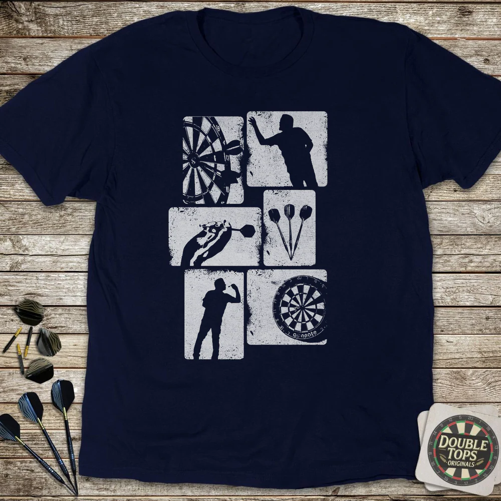 Retro Darts All White T-Shirt - Image 3