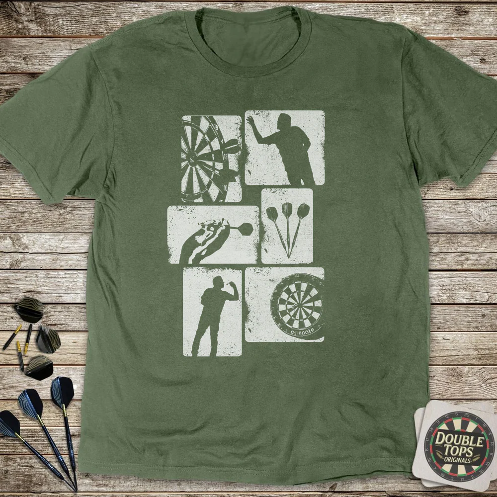 Retro Darts All White T-Shirt - Image 4